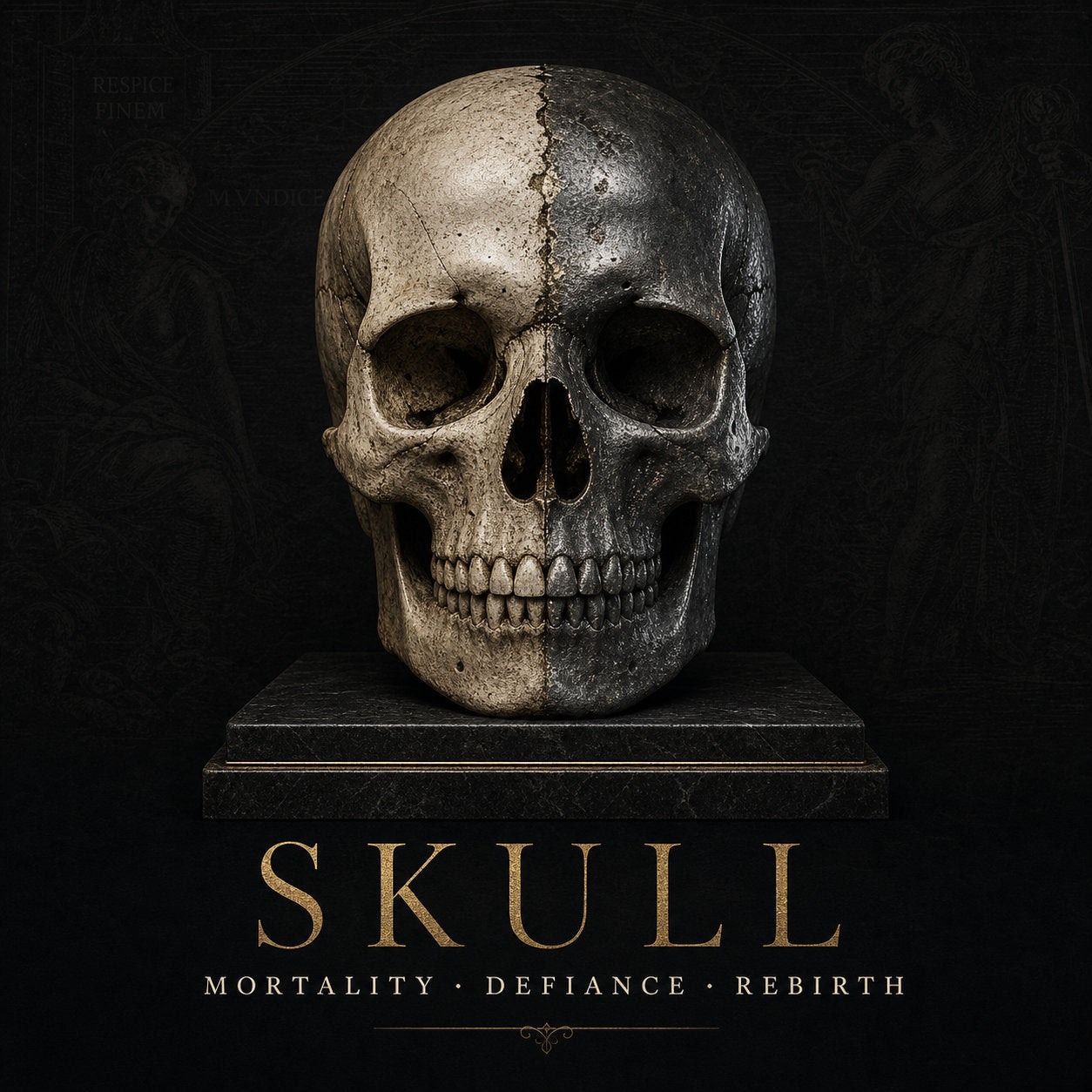 Skull rings collection — gothic, biker and memento mori stainless steel rings by Veilhinge