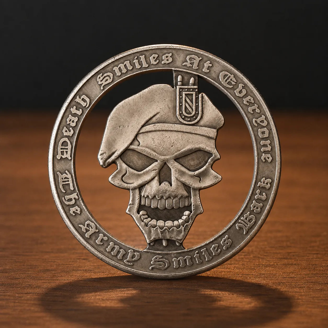 Death Smiles Back Skull Hobo Coin Necklace Secondary image