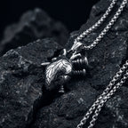 dark aesthetic heart necklace with nails