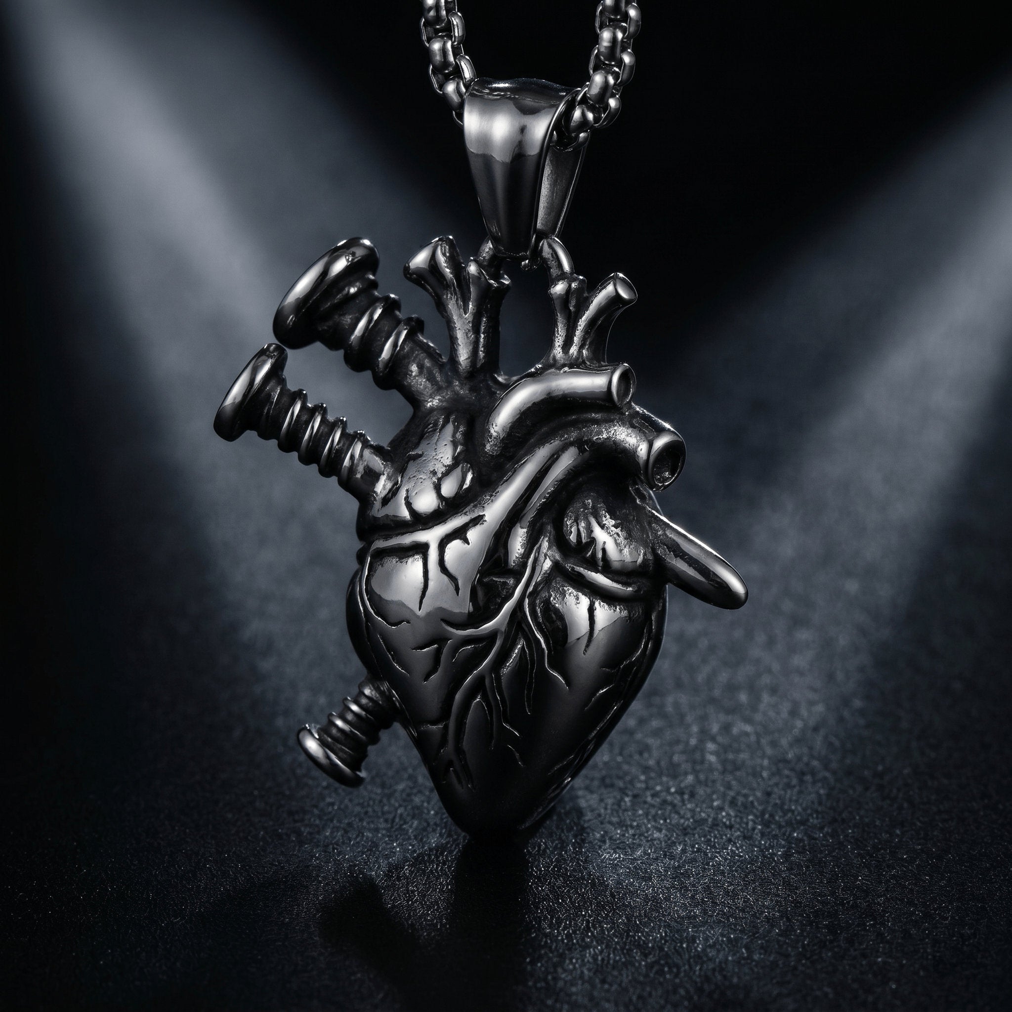 gothic symbolic necklace anatomical heart