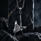 viking axe pendant necklace antique silver norse symbol jewelry