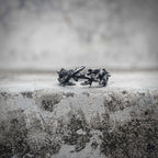 Crown of thorns ring in oxidized black stainless steel, gothic religious dark aesthetic band ring by Veilhinge