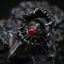 mechanical claw ring with red eye detail gothic jewelry