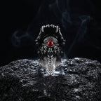 demonic eye claw ring gothic opening joint ring with red eye