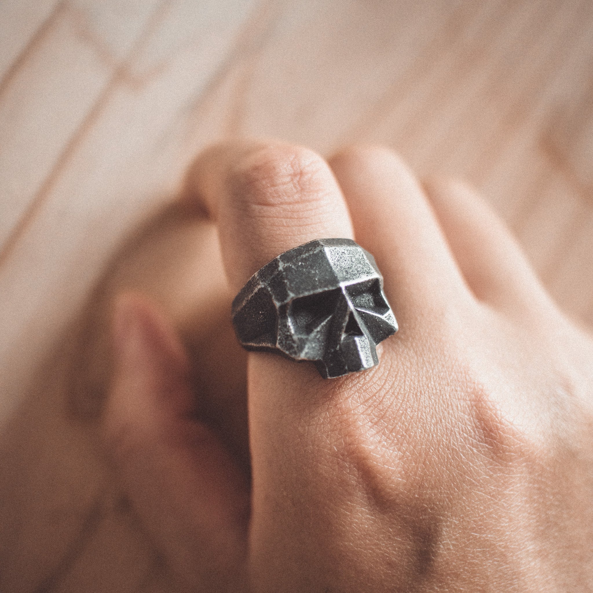 Geometric Skull Statement Ring Secondary image