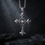 gothic cross pendant with crystal antique silver necklace