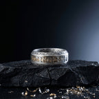 nordic rune inlay ring antique gold resin viking band stainless steel