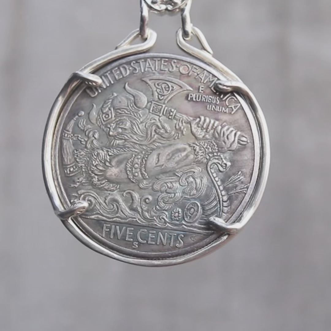 Viking Longship Warrior Necklace