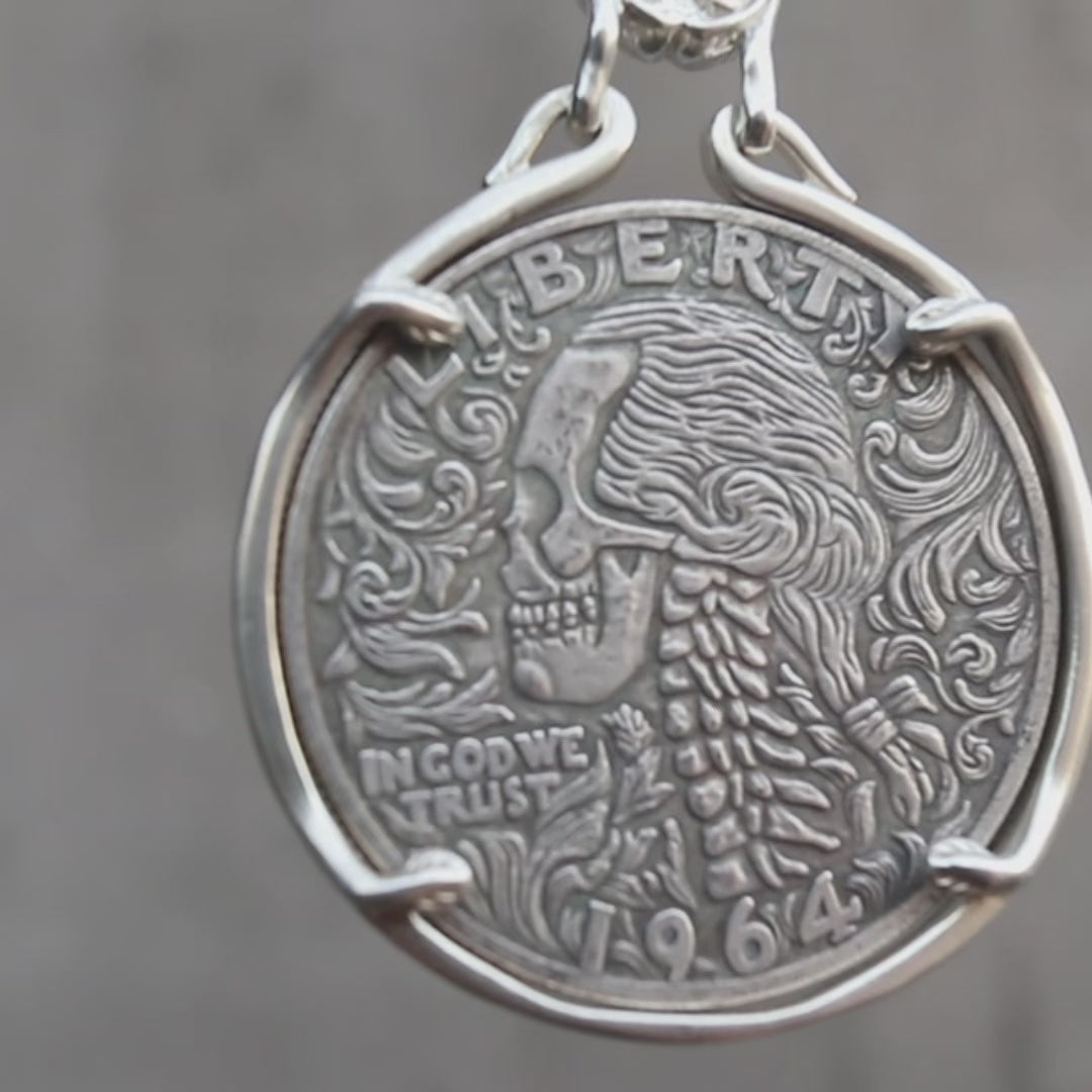Baroque Skull Coin Pendant