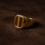 tiger eye stone signet ring gold square vintage mens ring