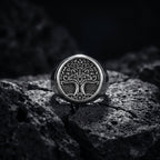 tree of life signet ring vintage engraved stainless steel symbol jewelry