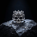 crowned skull ring gothic king stainless steel biker ring