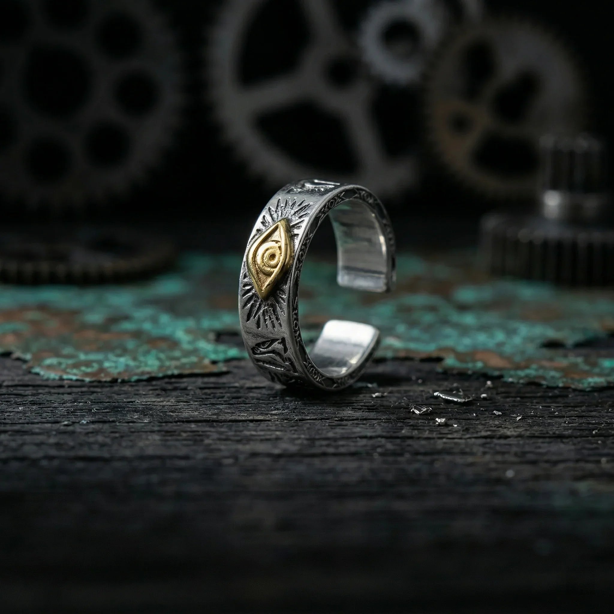 Occult Evil Eye Statement Band Ring Secondary image