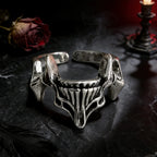 Skull Lower Jaw Ring - separable bottom part with detailed teeth and gothic structure