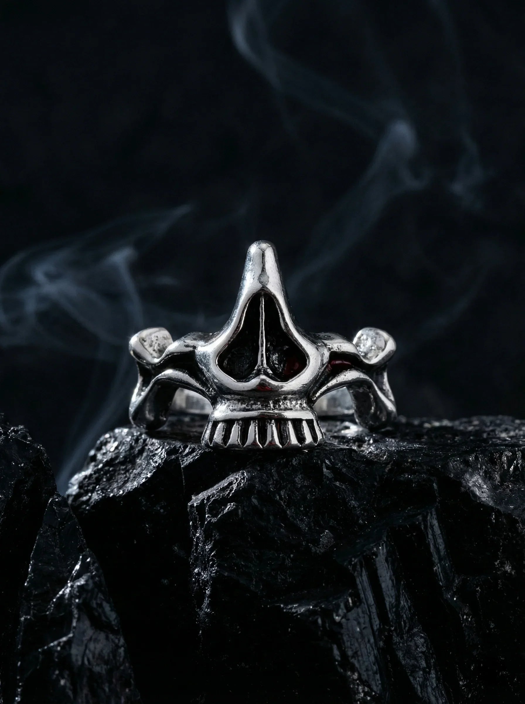 Skull Combination Ring - Separable Human Skull Upper and Lower Parts Imagen secundaria del producto