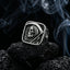 grim reaper ring gothic skull scythe stainless steel signet ring
