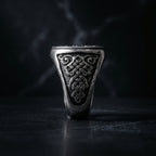 viking warrior ring close up side detail
