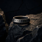 Nordic rune ring minimalist band stainless steel
