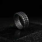 segmented armor band ring stainless steel dark aesthetic jewelry