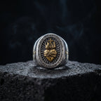 sacred heart of jesus signet ring stainless steel gold silver gothic ring
