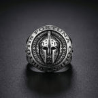 spartan helmet ring with latin engraving fortuna vincit omnia