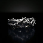 thorn crown band ring gothic stainless steel detailed close up