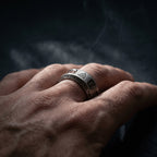 viking ring worn on hand minimal nordic style