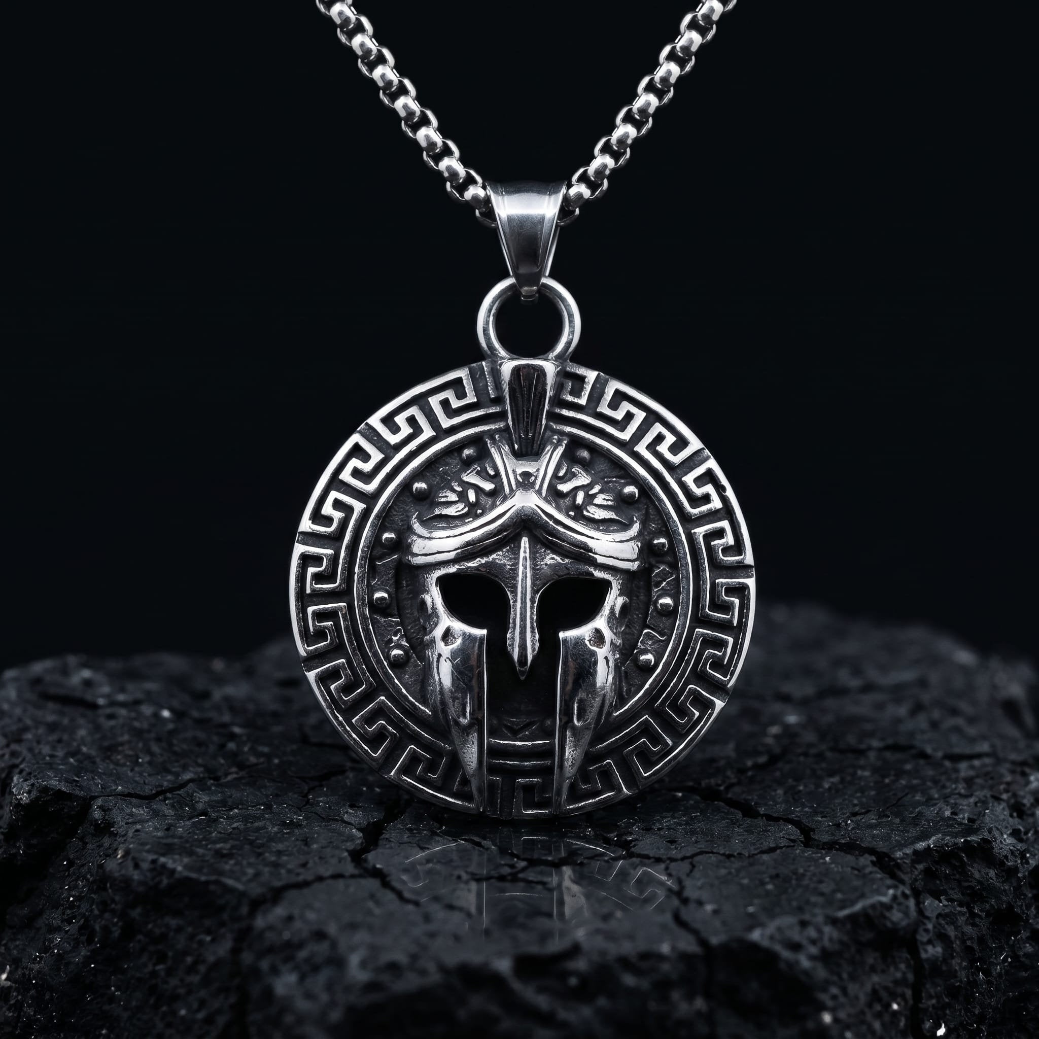 spartan helmet pendant antique silver warrior necklace Imagen principal del producto